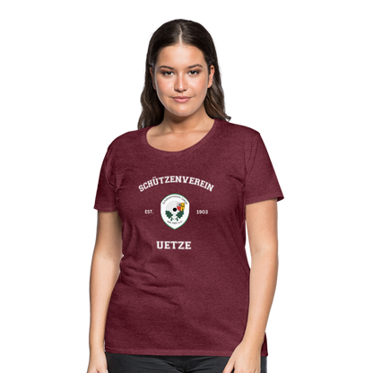 Schützenverein Uetze Frauen Collage T-Shirt - Bordeauxrot meliert