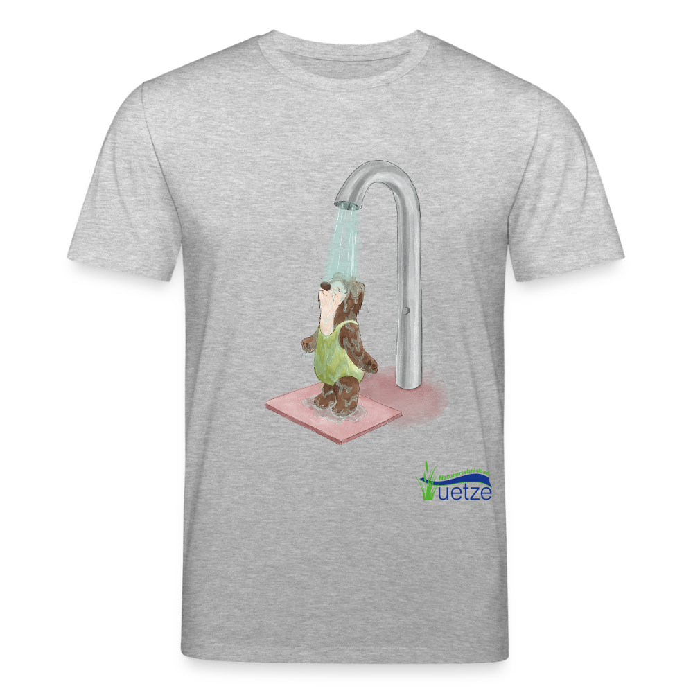 Naturbad Uetze Unisex Bio-T-Shirt "Dusche" - Grau meliert