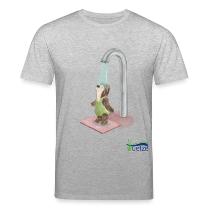 Naturbad Uetze Unisex Bio-T-Shirt "Dusche" - Grau meliert