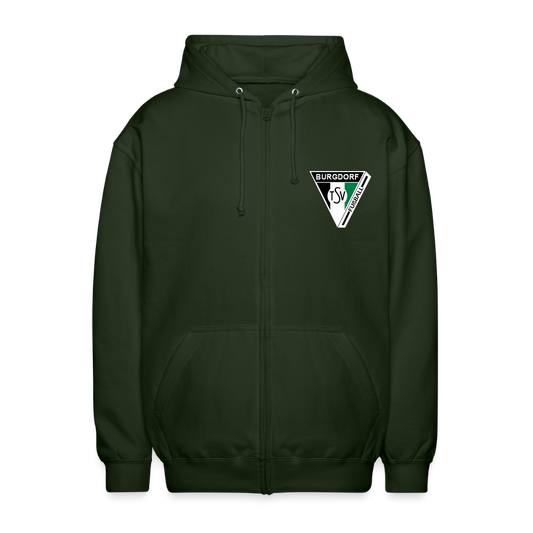 TSV Burgdorf Unisex Kapuzenjacke Logo Flexdruck - Forstgrün 