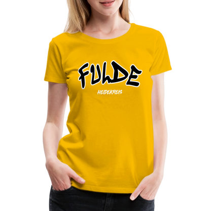 Fulde Heidekreis Frauen Premium T-Shirt flex - Sonnengelb