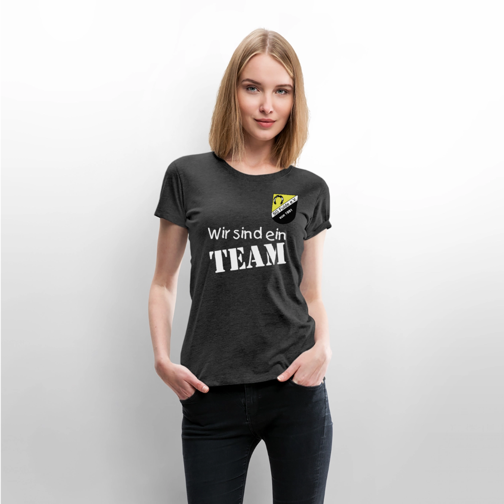 Fussball Mama - Wir sind ein TEAM Fulde Damen T-Shirt - Anthrazit meliert