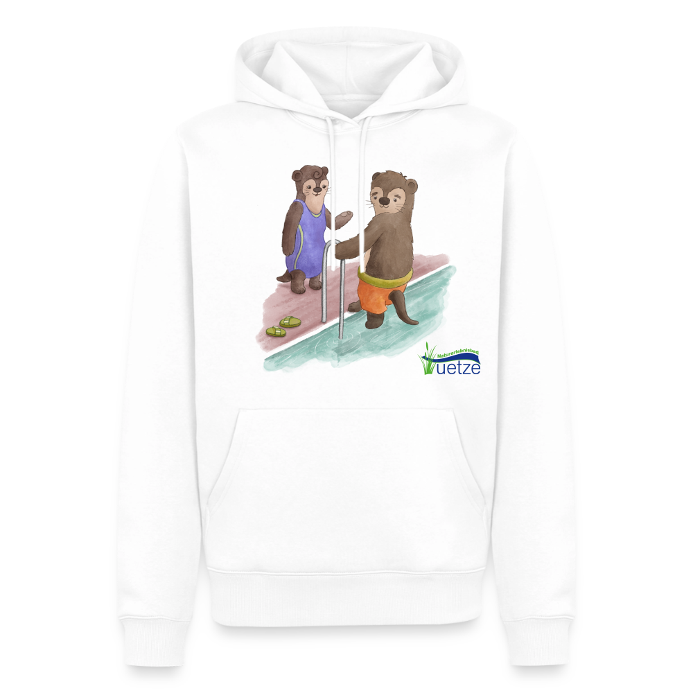 Naturbad Uetze unisex  Premium Hoodie "Otter" - Weiß