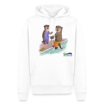Naturbad Uetze unisex  Premium Hoodie "Otter" - Weiß