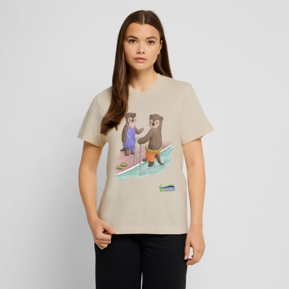 Naturbad Uetze Unisex Bio-T-Shirt "Otter" - Beige