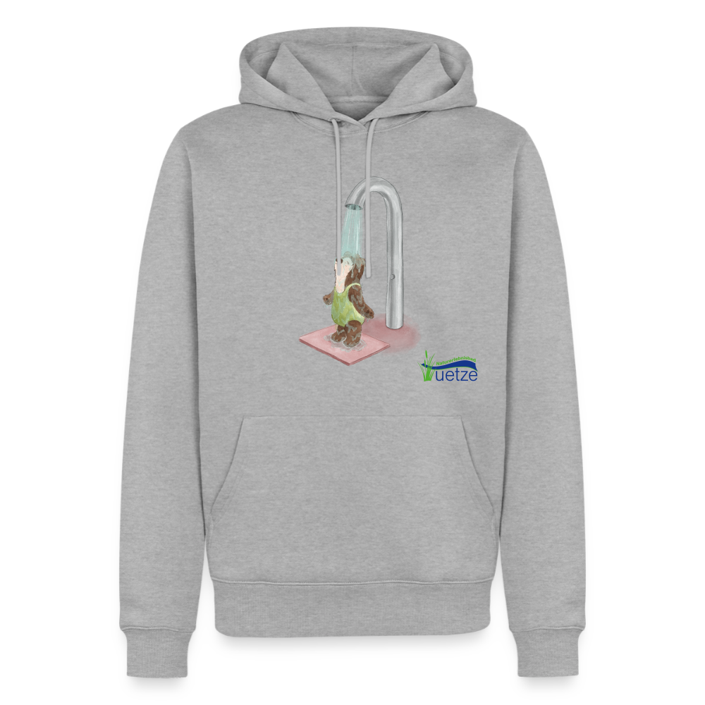Naturbad Uetze unisex Premium Hoodie "Dusche" - Grau meliert