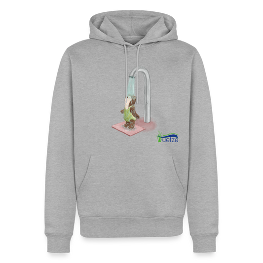 Naturbad Uetze unisex Premium Hoodie "Dusche" - Grau meliert
