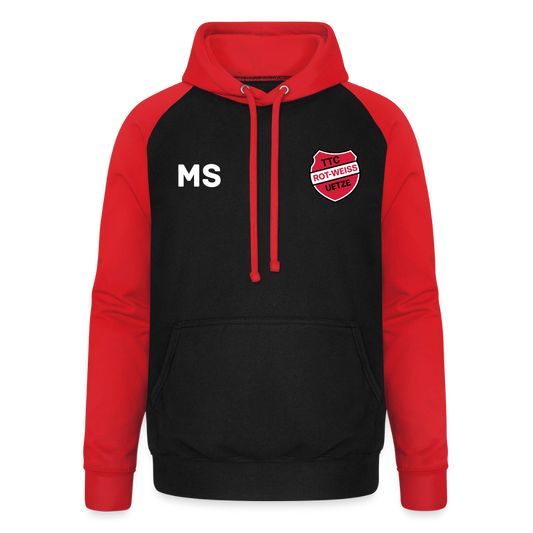TTC RW Uetze Premium Kontrast Hoodie - Schwarz/Rot