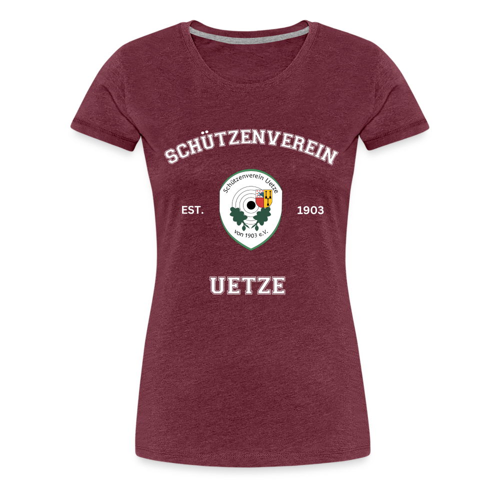 Schützenverein Uetze Frauen Collage T-Shirt - Bordeauxrot meliert