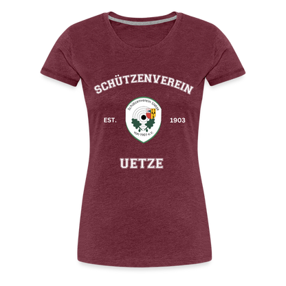 Schützenverein Uetze Frauen Collage T-Shirt - Bordeauxrot meliert