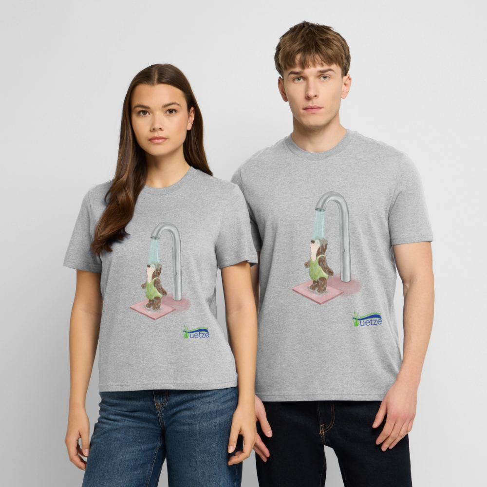 Naturbad Uetze Unisex Bio-T-Shirt "Dusche" - Grau meliert