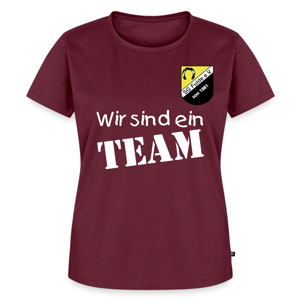 Fussball Mama - Wir sind ein TEAM Fulde Damen T-Shirt - Burgunderrot