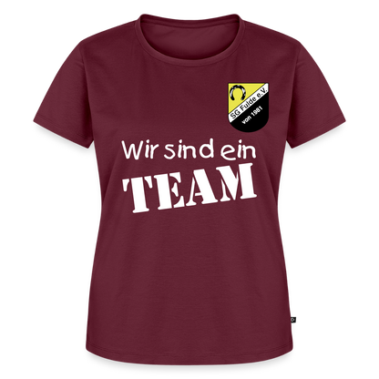 Fussball Mama - Wir sind ein TEAM Fulde Damen T-Shirt - Burgunderrot