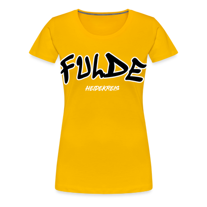 Fulde Heidekreis Frauen Premium T-Shirt flex - Sonnengelb