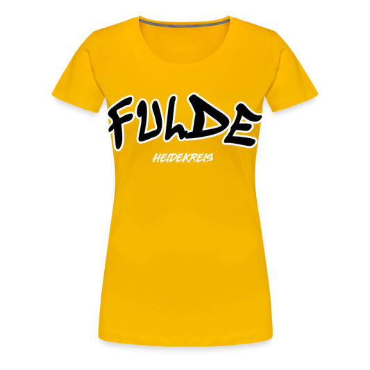 Fulde Heidekreis Frauen Premium T-Shirt flex - Sonnengelb