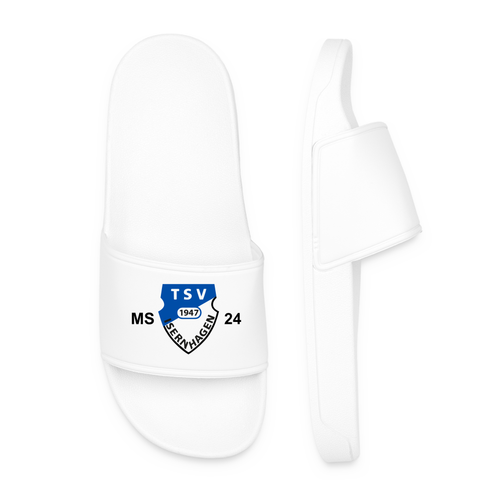 Isernhagen Personalisierte Badelatschen mit Initialen + Trikotnummer - Weiß