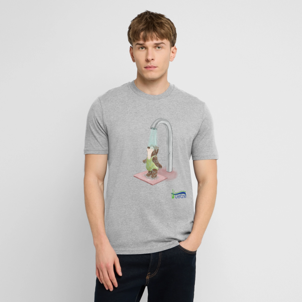 Naturbad Uetze Unisex Bio-T-Shirt "Dusche" - Grau meliert