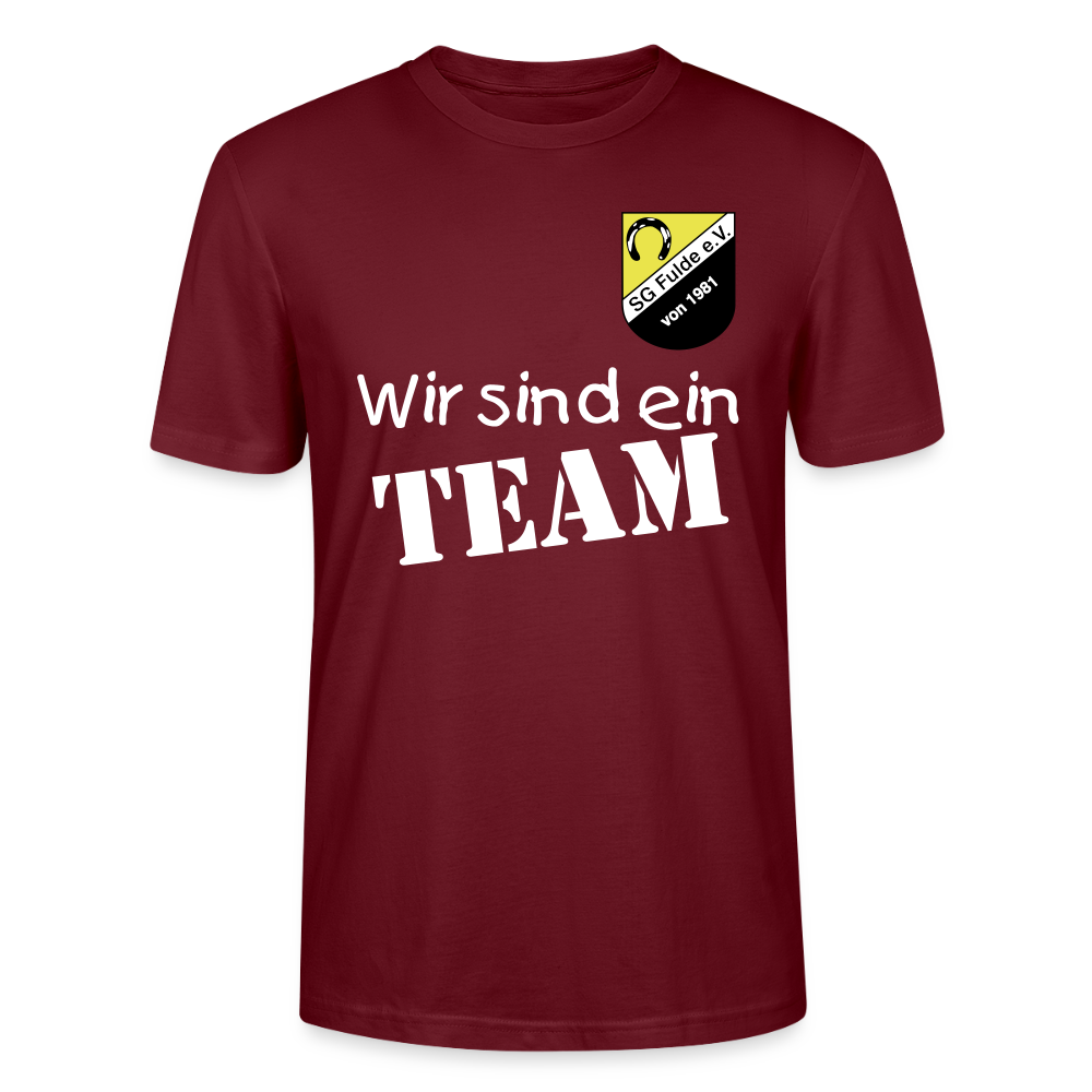 Fussball Papa - Wir sind ein TEAM Fulde Unisex Bio-T-Shirt - Burgunderrot