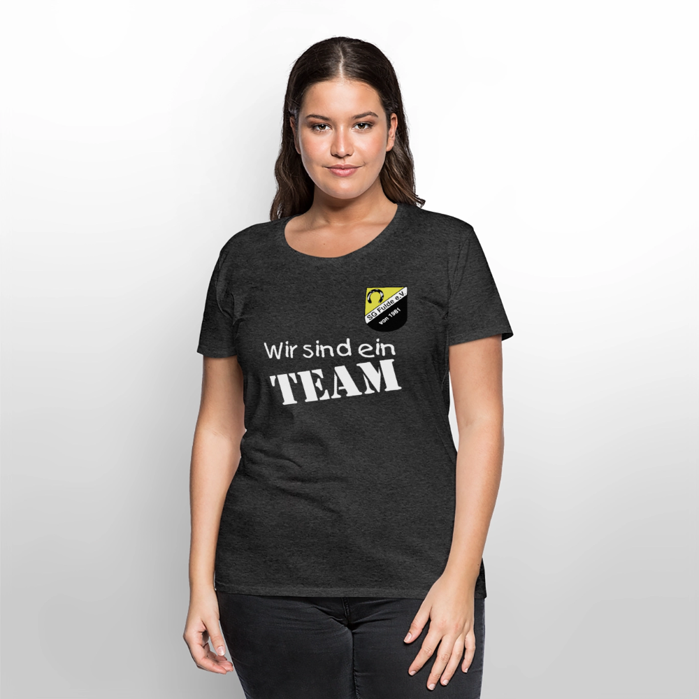 Fussball Mama - Wir sind ein TEAM Fulde Damen T-Shirt - Anthrazit meliert