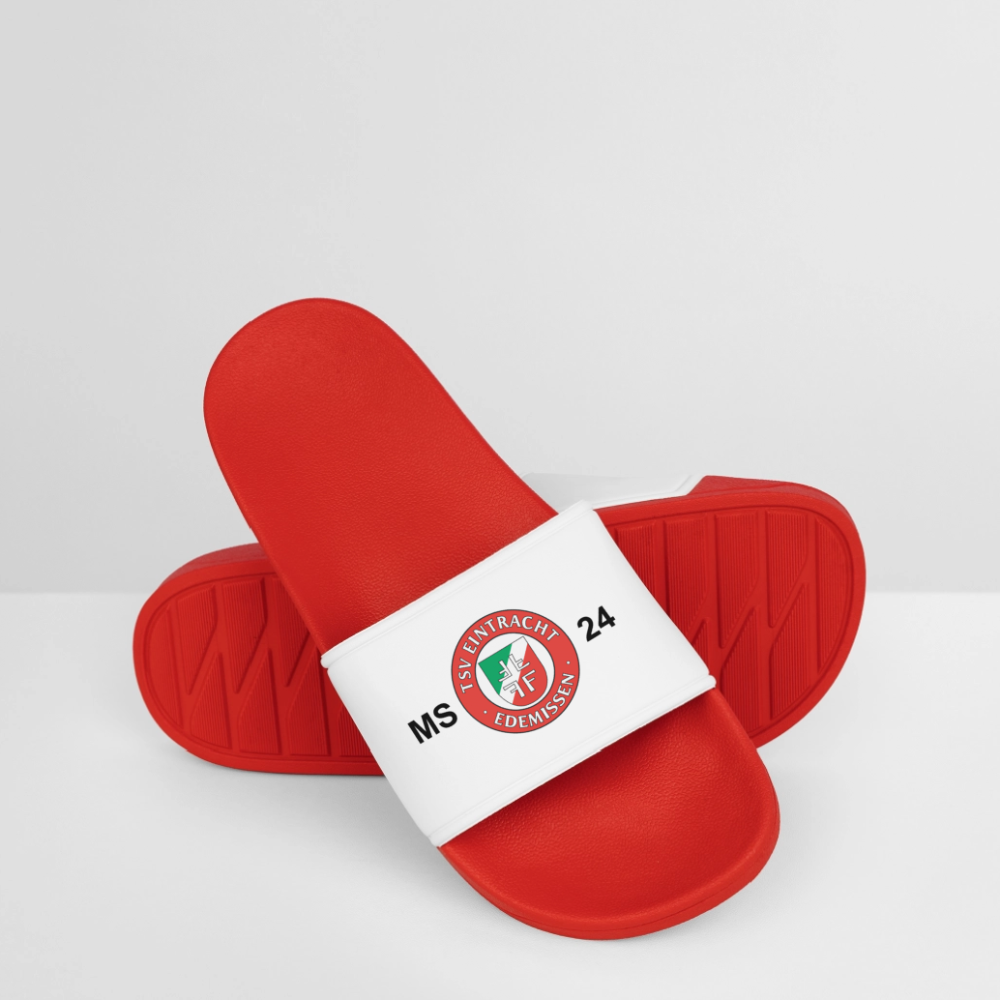Edemissen Personalisierte Badelatschen mit Initialen + Trikotnummer - Rot