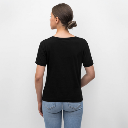 TSV Katensen Relaxed Rundhals Frauen Bio-T-Shirt "Ein Dorf" - Schwarz