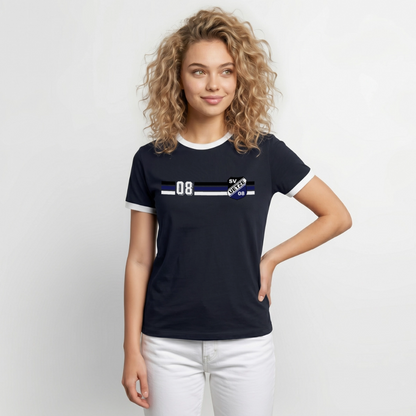 SV Uetze 08 stripes Premium T-Shirt flex - Navy/Weiß 