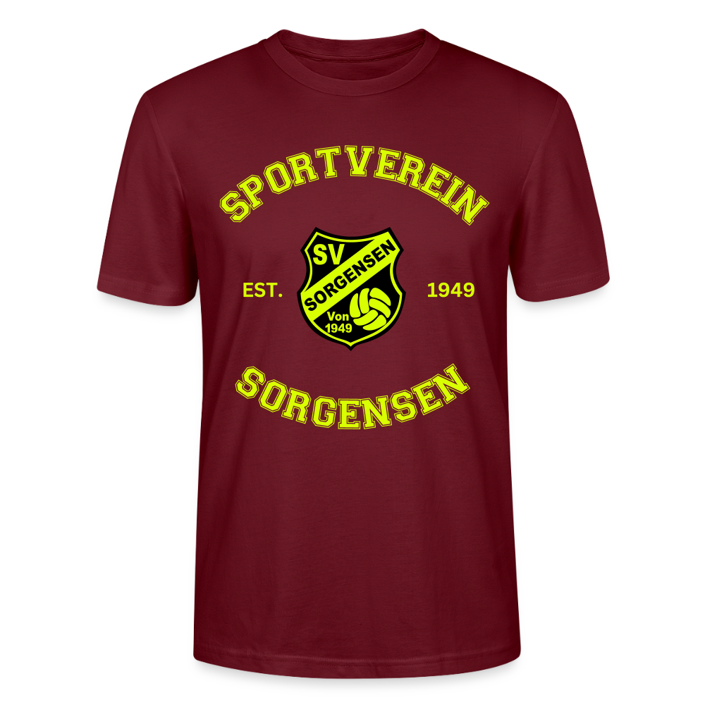 SV Sorgensen Collage Bio-T-Shirt neongelb flex - Burgunderrot