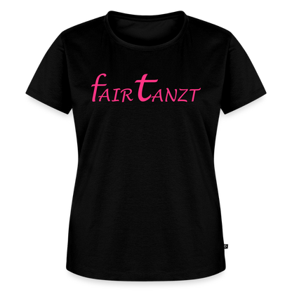 Fair Tanzt Frauen-Shirt mit V-Ausschnitt - Schwarz