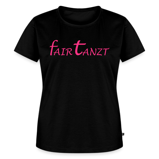 Fair Tanzt Frauen-Shirt mit V-Ausschnitt - Schwarz