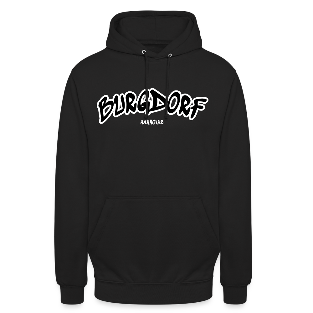 Burgdorf Hannover Unisex Hoodie Flexdruck - Schwarz