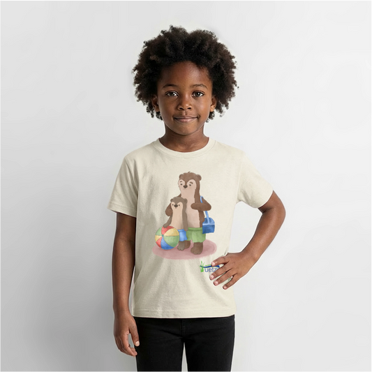 Naturbad Uetze Kinder T-Shirt "Otterpapa" (98-140) - Naturweiß