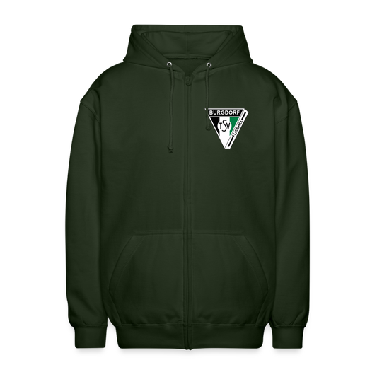 TSV Burgdorf Unisex Kapuzenjacke Logo Flexdruck - Forstgrün 