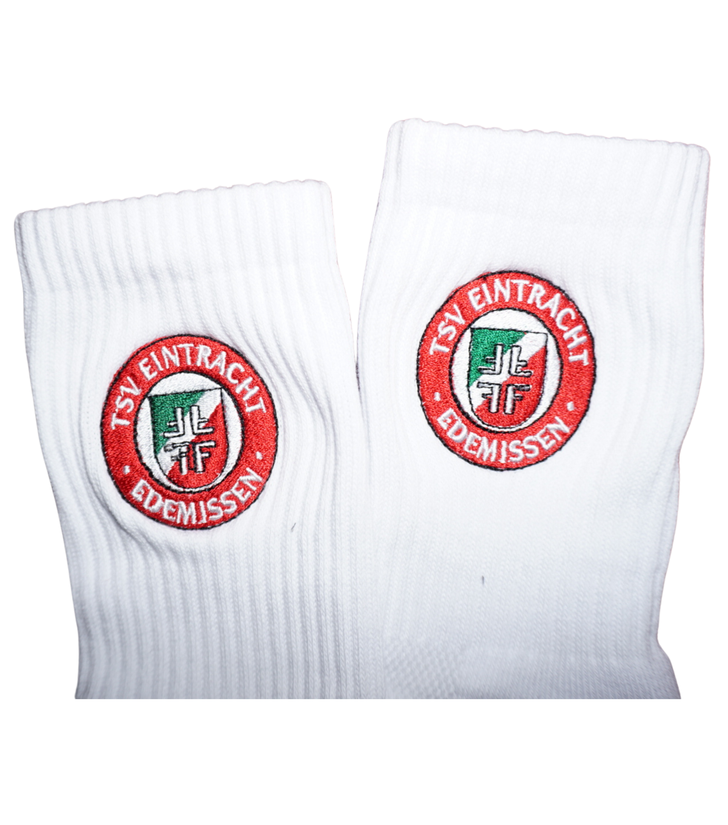 Sportsocken weiß mit gesticktem Logo 1