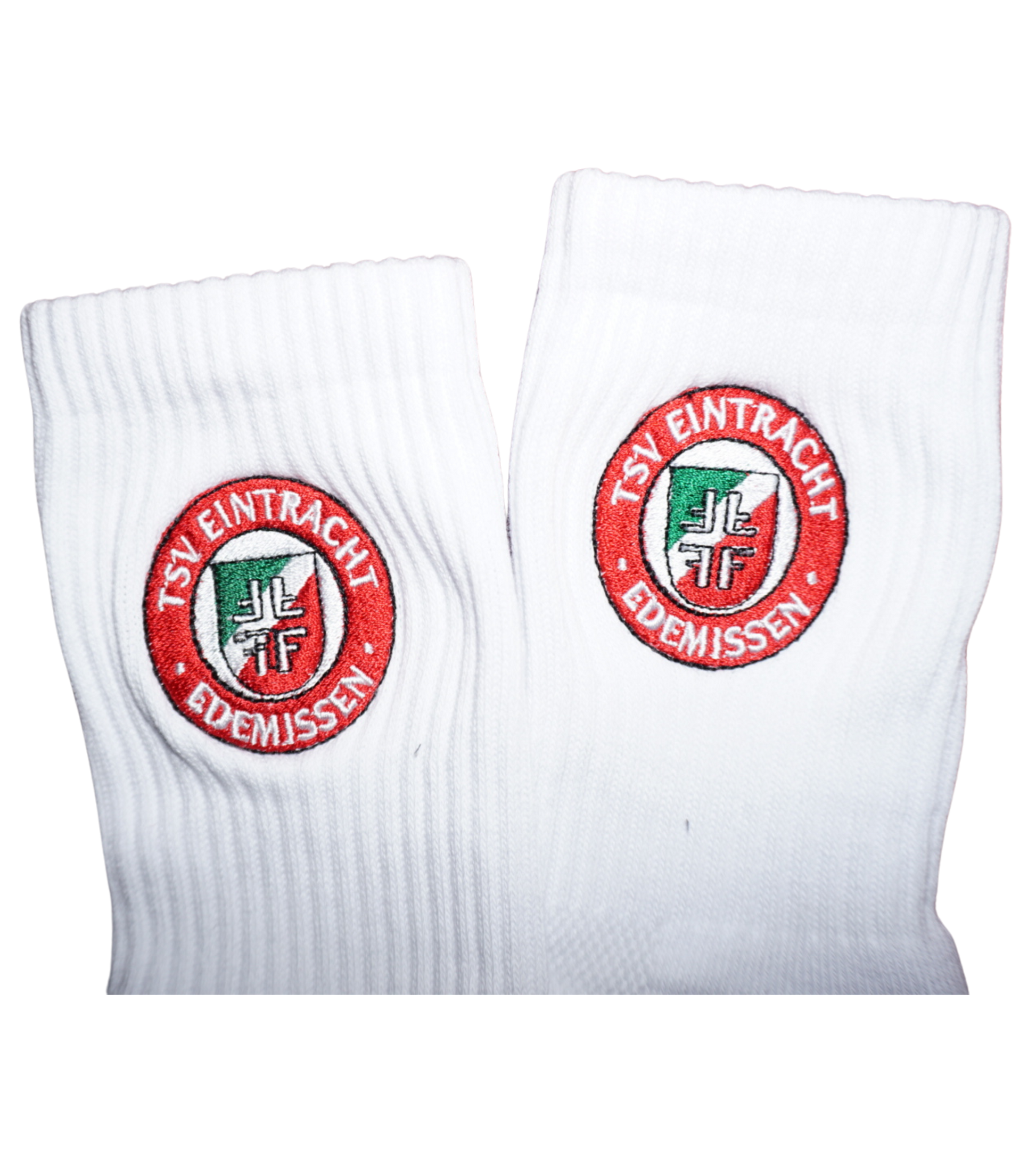 Sportsocken weiß mit gesticktem Logo 1