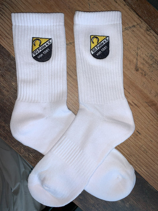 SG Fulde Sportsocken weiß mit Stick-Logo