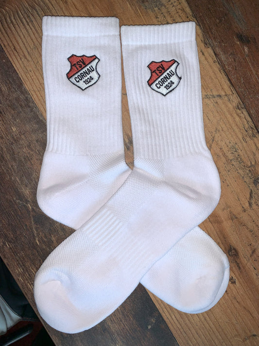 TSV Cornau Sportsocken weiß mit Stick-Logo