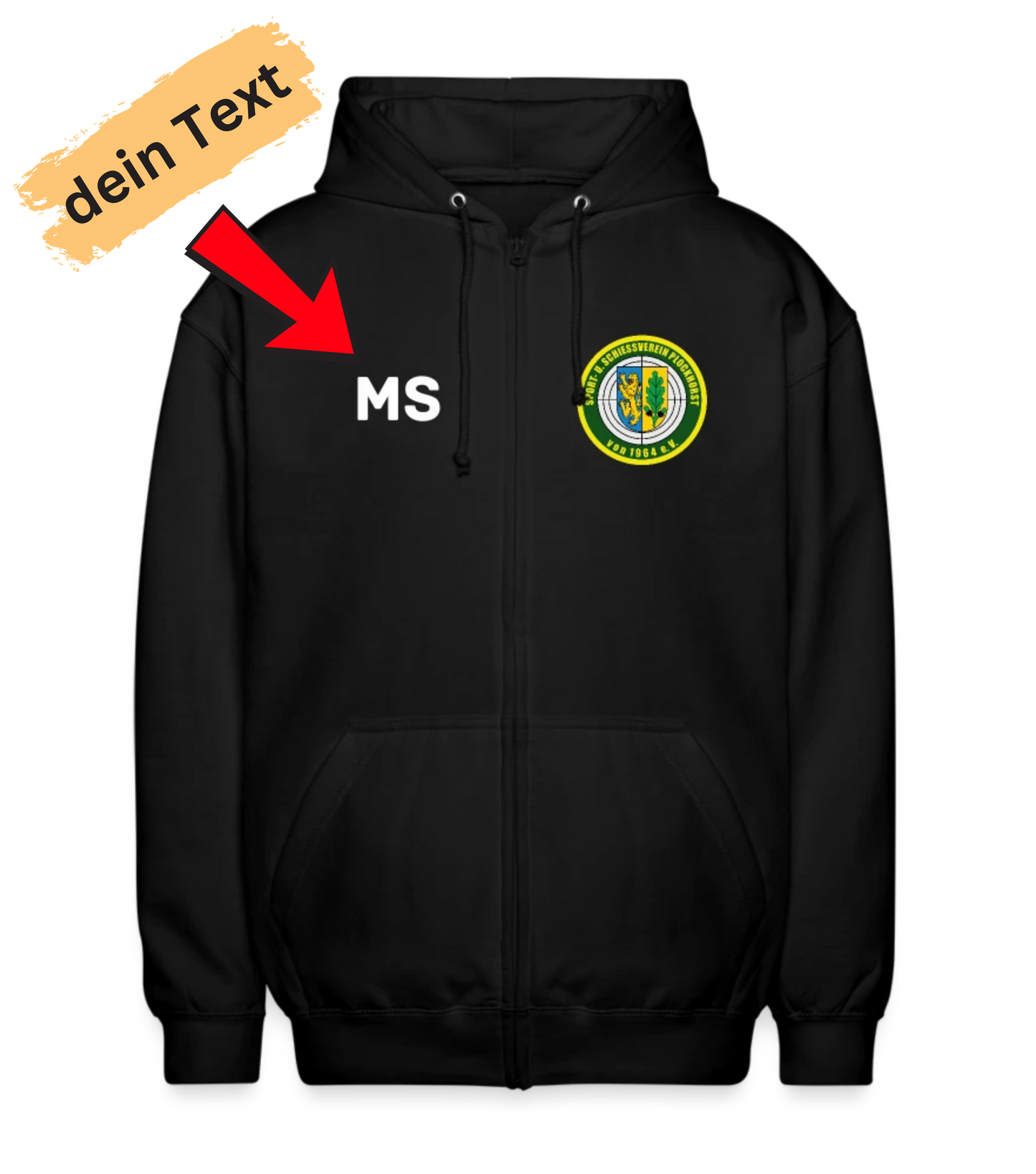 SSV Plockhorst personalisierbare Unisex Kapuzenjacke (z.B. Name, Initialen)