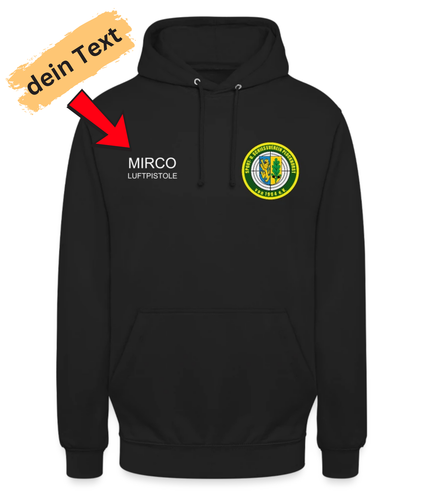 SSV Plockhorst Hoodie personalisiert (z.B. Name, Initialen, Team)