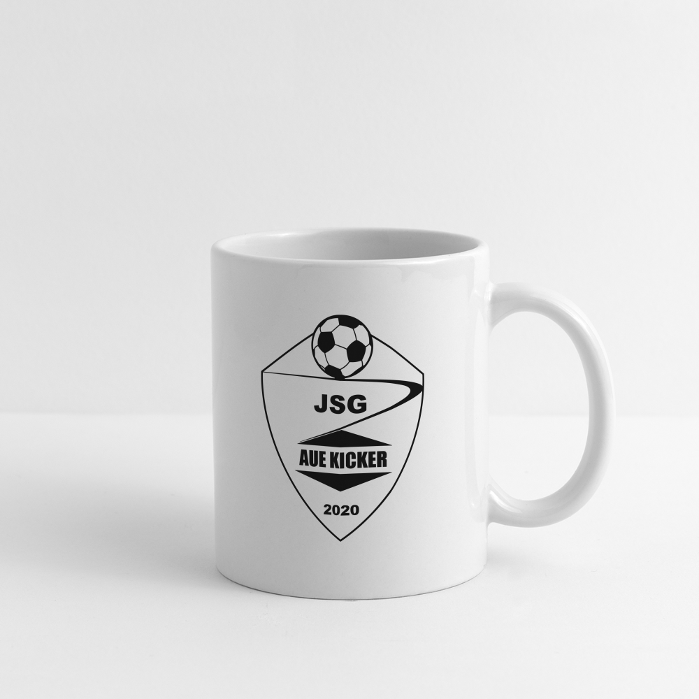 JSG Aue Kicker Tasse weiss - Logo schwarz - Weiß