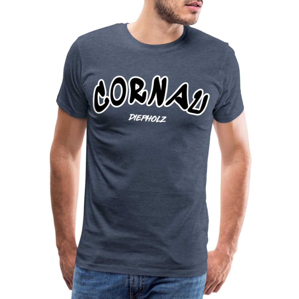 Cornau - Mein Dorf Premium T-Shirt flex - Blau meliert