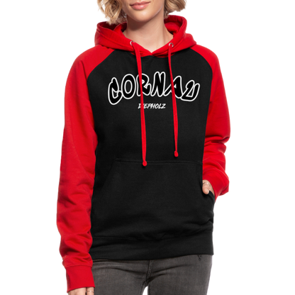 Cornau Diepholz - Unisex Baseball Hoodie flex - Schwarz/Rot