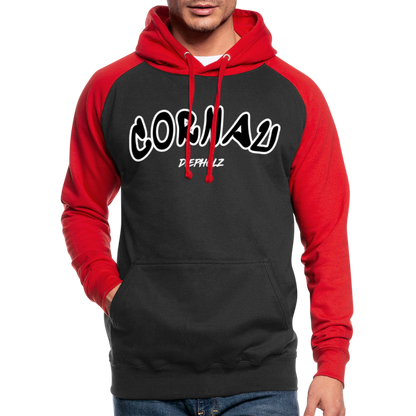 Cornau Diepholz - Unisex Baseball Hoodie flex - Schwarz/Rot