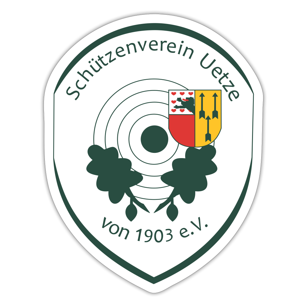 Schützenverein Uetze Sticker groß 10x10cm - Mattweiß