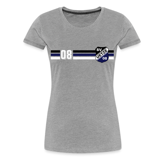 SV Uetze 08 Frauen Premium T-Shirt stripes flex - Grau meliert