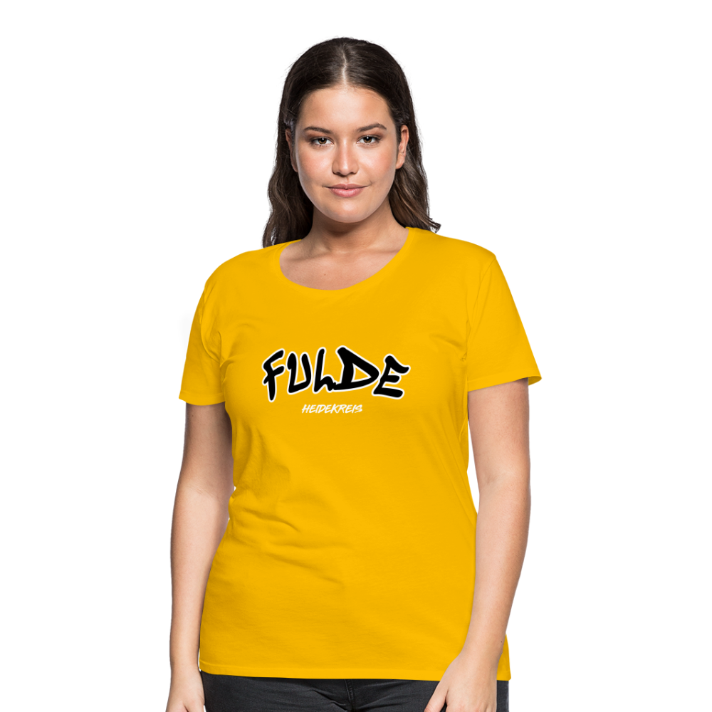 Fulde Heidekreis Frauen Premium T-Shirt flex - Sonnengelb