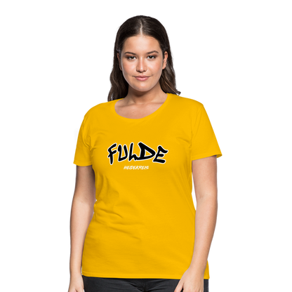 Fulde Heidekreis Frauen Premium T-Shirt flex - Sonnengelb