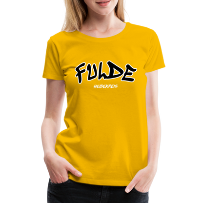 Fulde Heidekreis Frauen Premium T-Shirt flex - Sonnengelb