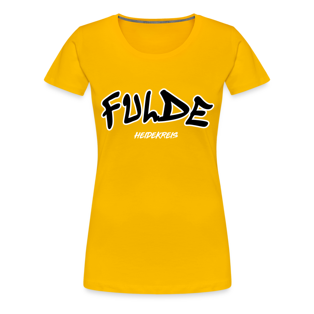 Fulde Heidekreis Frauen Premium T-Shirt flex - Sonnengelb