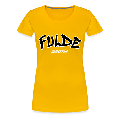 Fulde Heidekreis Frauen Premium T-Shirt flex - Sonnengelb