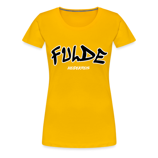 Fulde Heidekreis Frauen Premium T-Shirt flex - Sonnengelb